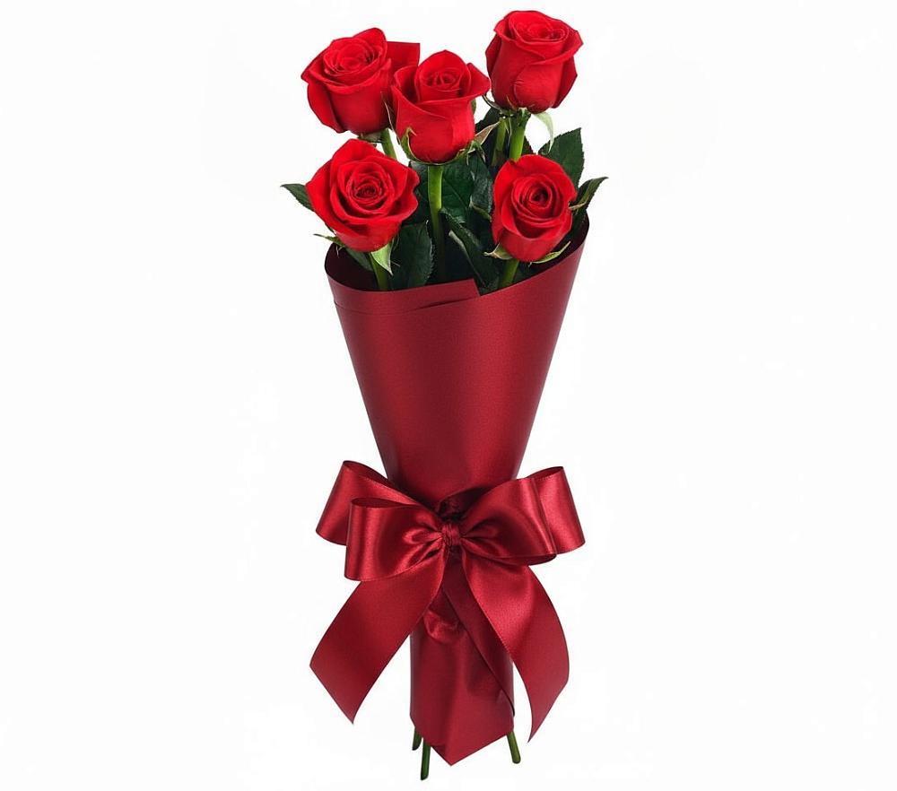 Букет 5 Красных роз Эдлесс Лав в Веселое Адлер