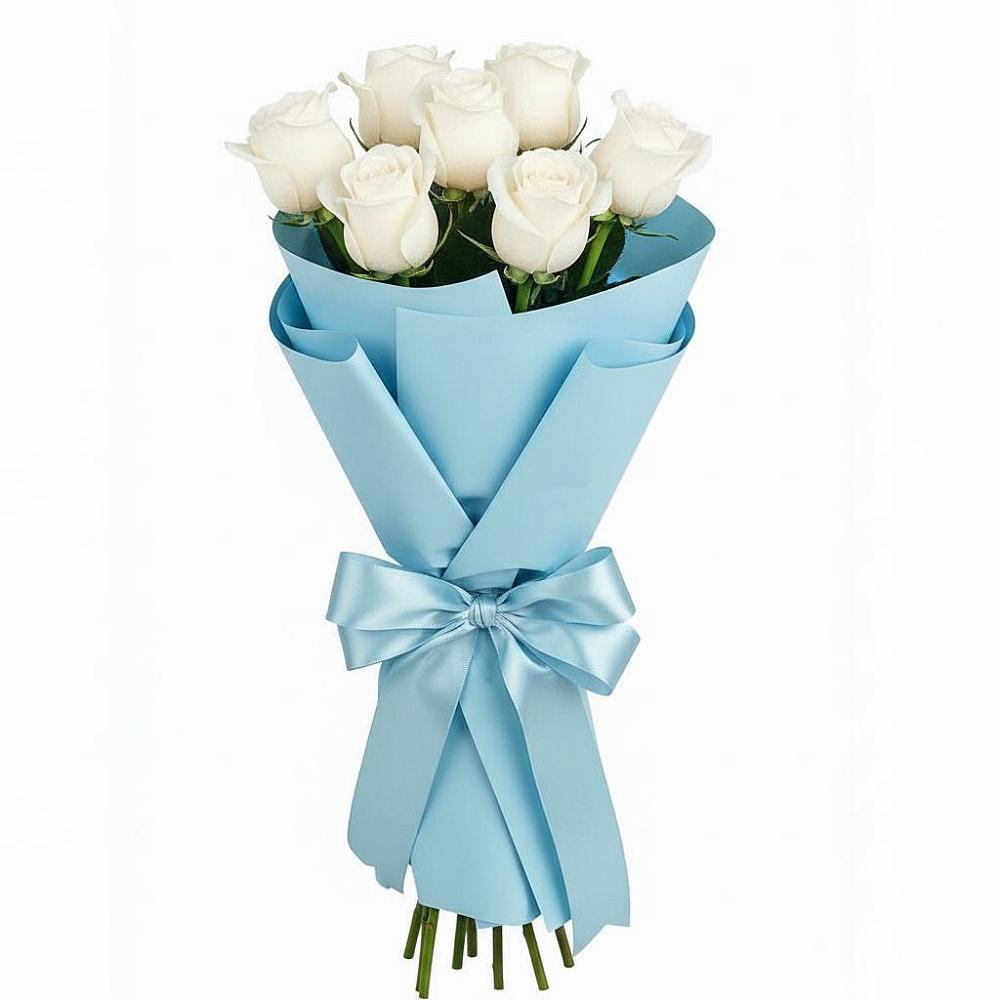 Букет 7 белых роз Проуд в Веселое Адлер