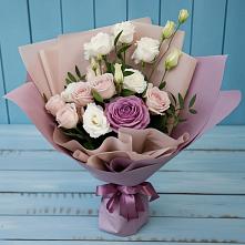 Букет цветов из:  Розы и Лизиантусы #REPLACE_PRED# Веселое Адлер