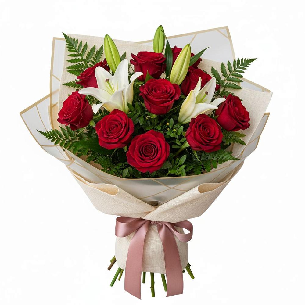 Букет цветов из: Лилии и Розы в Веселое Адлер