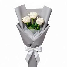 Букет 3 белые розы #REPLACE_PRED# Веселое Адлер