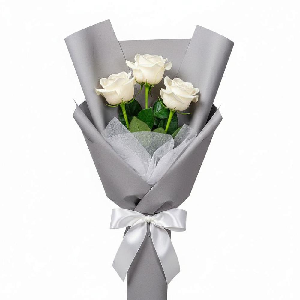 Букет 3 белые розы в Веселое Адлер