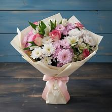 Букет цветов из:  Хризантемы, Альстромерии и Розы в Веселое Адлер