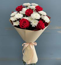 Букет цветов из:  Розы и Хризантемы в Веселое Адлер