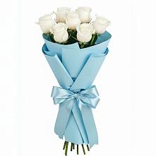 Букет 7 белых роз Проуд в Веселое Адлер