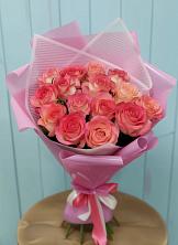 Букет 15 Розовых роз Равель в Веселое Адлер